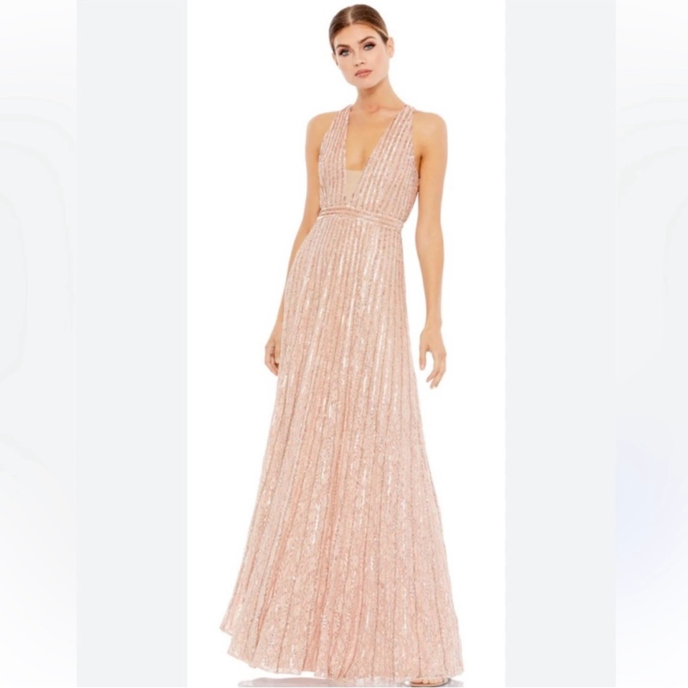 Mac Duggal Rose Pink Sequin Gown 93570 NWT Size 8